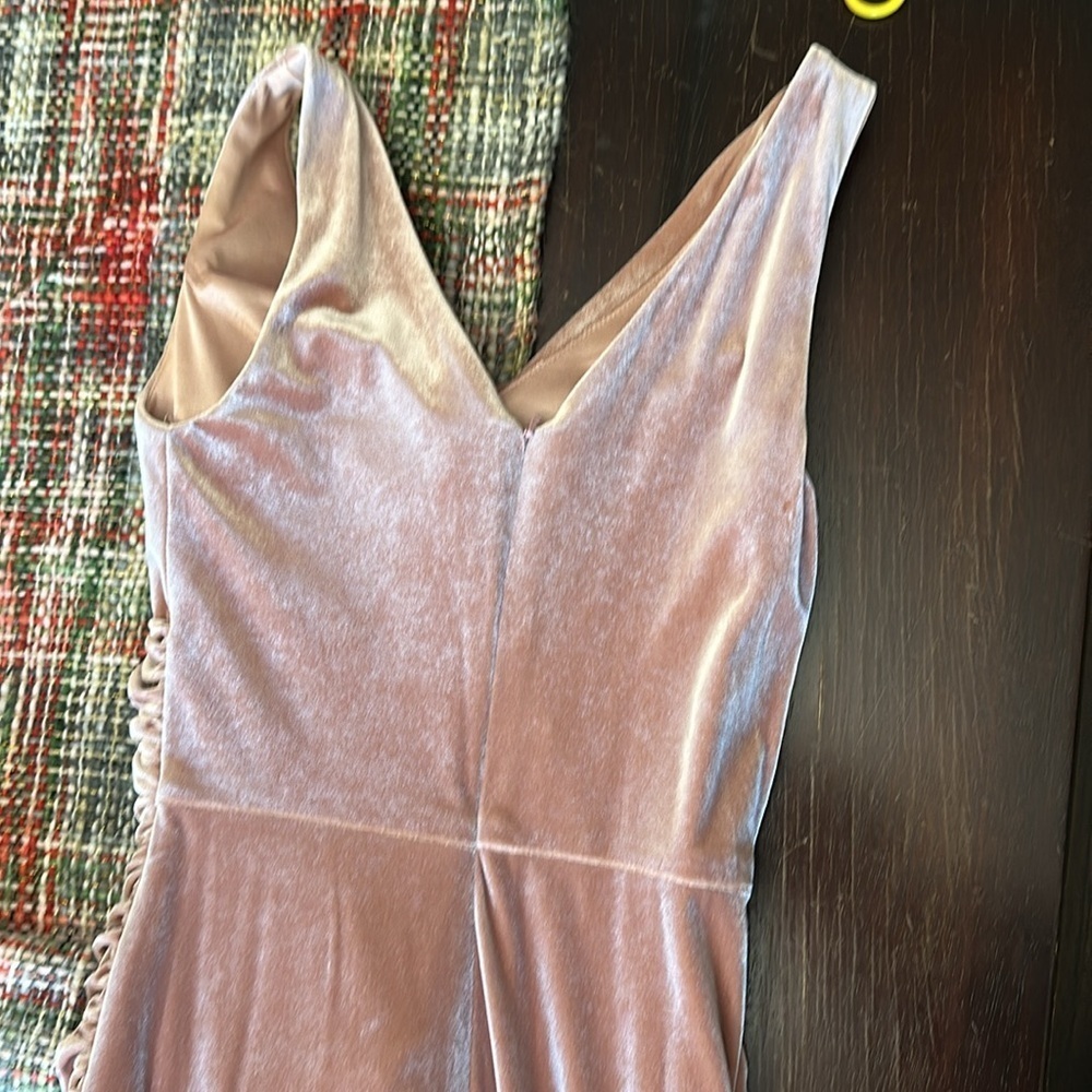 Revelry Dawson Velvet Bridesmaid Dress Elegant Pink Evening Gown Size 0 NWOT - Picture 9 of 10